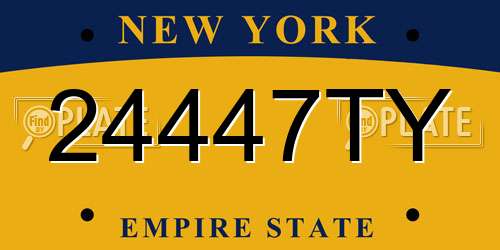 24447TY New York License Plate