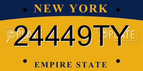 24449TY New York License Plate