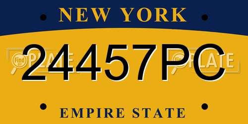 24457PC New York License Plate