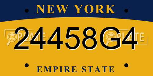 24458G4 New York License Plate