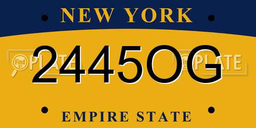 2445OG New York License Plate