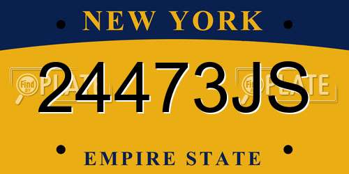24473JS New York License Plate