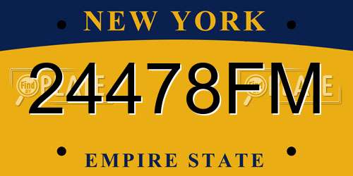 24478FM New York License Plate