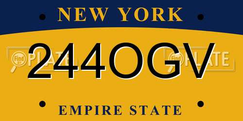 244OGV New York License Plate