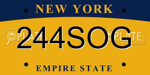 244SOG New York License Plate