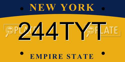 244TYT New York License Plate
