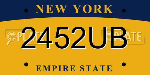 2452UB New York License Plate