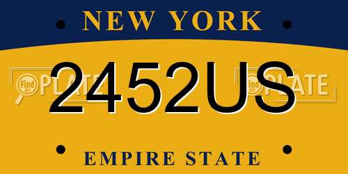 2452US New York License Plate