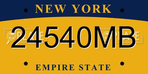 24540MB New York License Plate