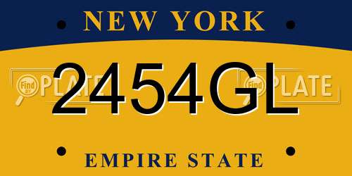 2454GL New York License Plate