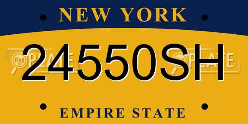 24550SH New York License Plate