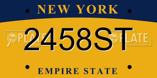 2458ST New York License Plate