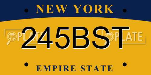 245BST New York License Plate