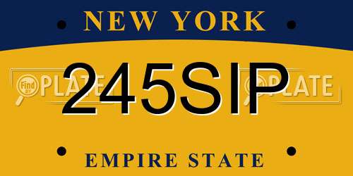 245SIP New York License Plate