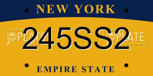 245SS2 New York License Plate