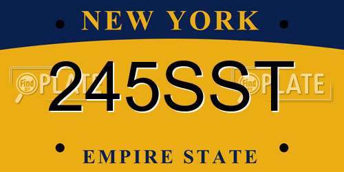 245SST New York License Plate