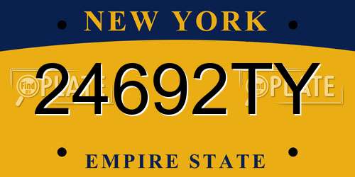 24692TY New York License Plate
