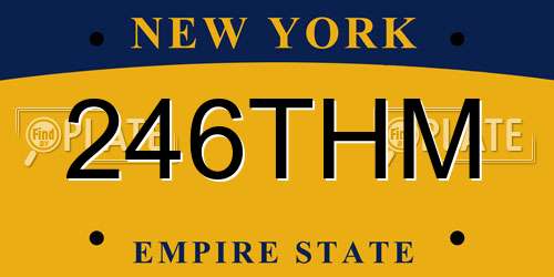 246THM New York License Plate