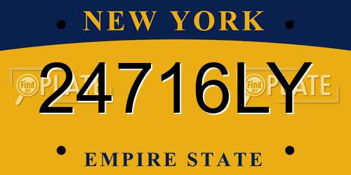 24716LY New York License Plate