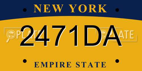 2471DA New York License Plate