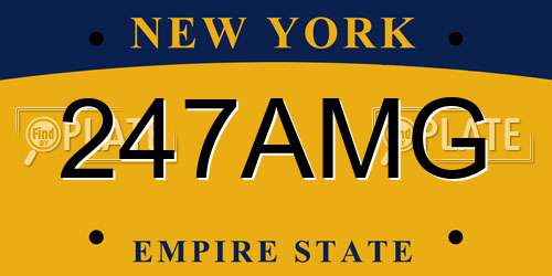 247AMG New York License Plate