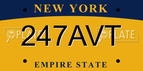 247AVT New York License Plate