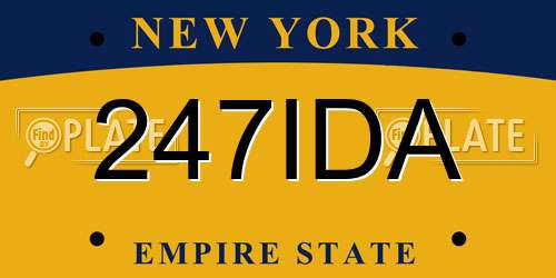 247IDA New York License Plate