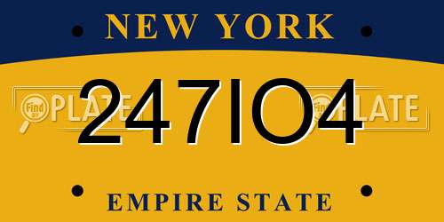 247IO4 New York License Plate