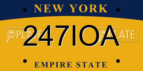 247IOA New York License Plate