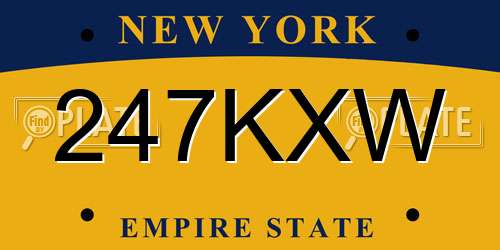247KXW New York License Plate