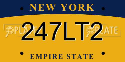 247LT2 New York License Plate
