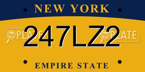 247LZ2 New York License Plate