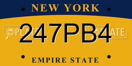 247PB4 New York License Plate