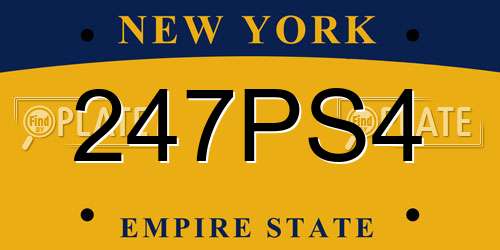 247PS4 New York License Plate