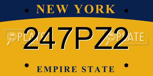 247PZ2 New York License Plate