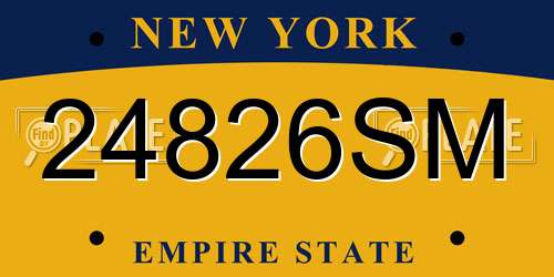 24826SM New York License Plate