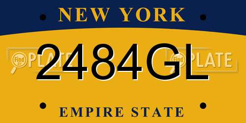 2484GL New York License Plate
