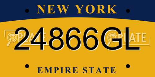 24866GL New York License Plate