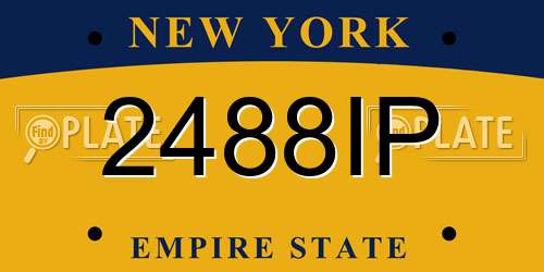2488IP New York License Plate
