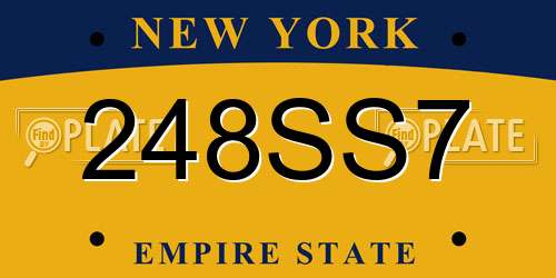 248SS7 New York License Plate