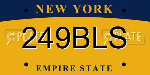 249BLS New York License Plate