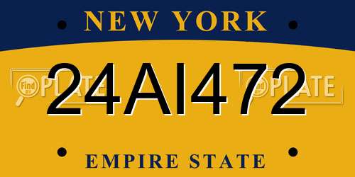24AI472 New York License Plate
