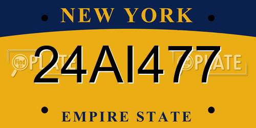 24AI477 New York License Plate
