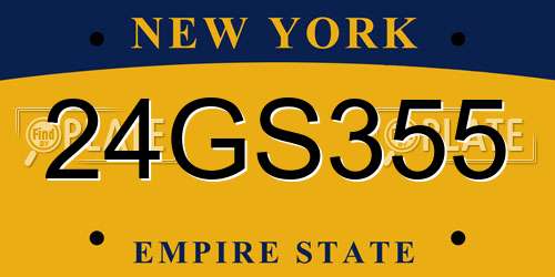 24GS355 New York License Plate
