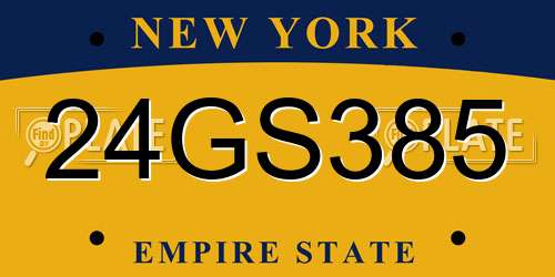24GS385 New York License Plate