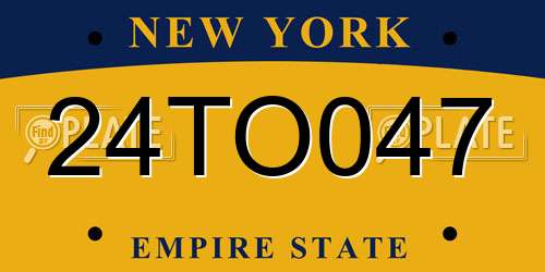24TO047 New York License Plate