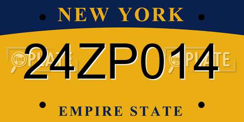 24ZP014 New York License Plate