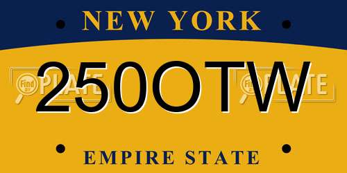 250OTW New York License Plate