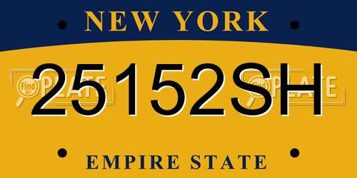 25152SH New York License Plate