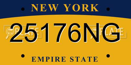 25176NG New York License Plate